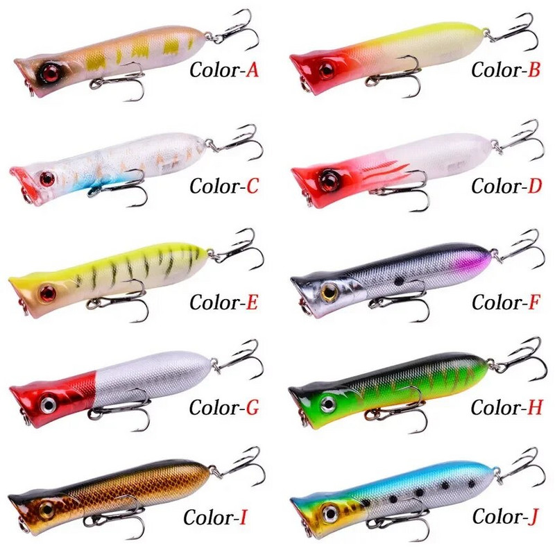 1 tk 8cm 11g 6# konksud Pesca kunstsööt Peche kalapüügitarvete peal vesi meriahvena popperi peibutis vobler vänderööt