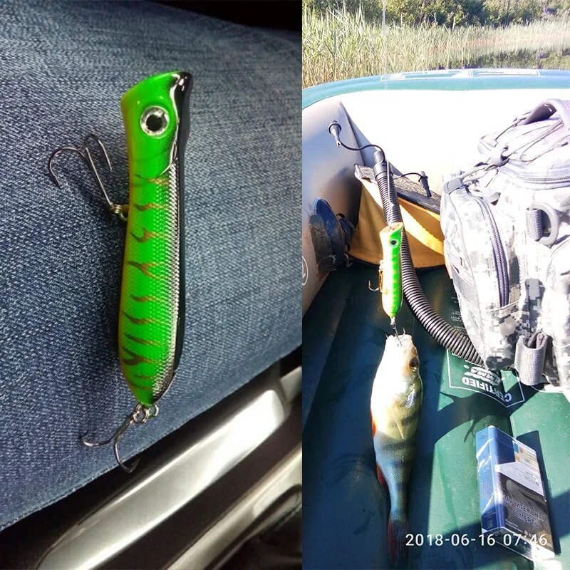 1 tk 8cm 11g 6# konksud Pesca kunstsööt Peche kalapüügitarvete peal vesi meriahvena popperi peibutis vobler vänderööt