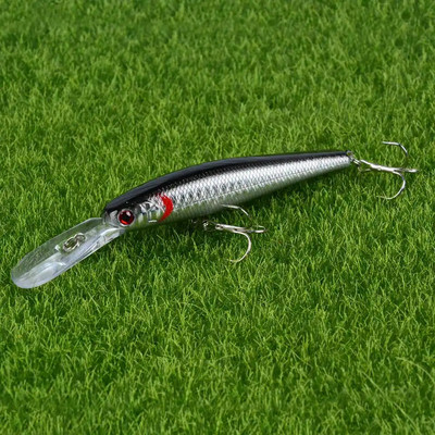 LINGYUE 1 ΤΕΜ. Big Minnow Hard Crankbait 12,5cm/14g Fishing Lure Deep Diving Wobbler 4# Γάντζοι Τριμών Τεχνητό Δόλωμα Pesca H076