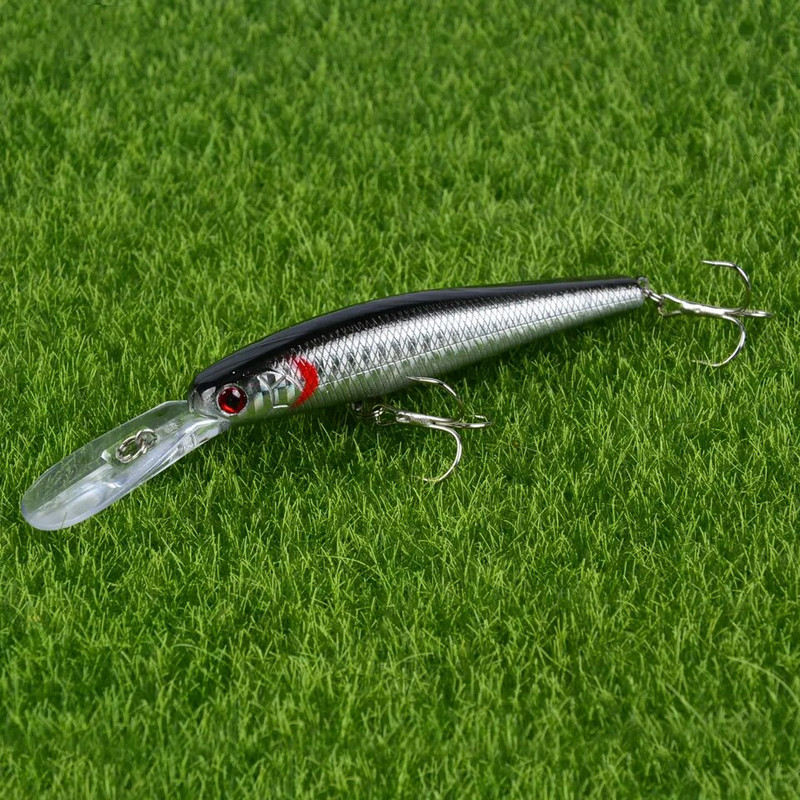 LINGYUE 1 ΤΕΜ. Big Minnow Hard Crankbait 12,5cm/14g Fishing Lure Deep Diving Wobbler 4# Γάντζοι Τριμών Τεχνητό Δόλωμα Pesca H076