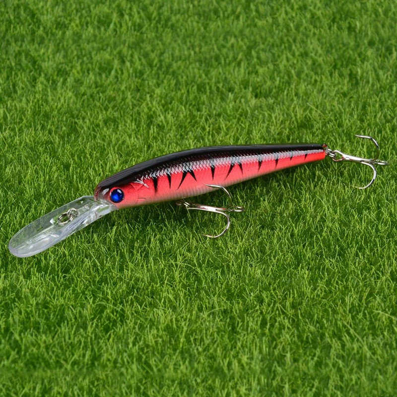 LINGYUE 1 ΤΕΜ. Big Minnow Hard Crankbait 12,5cm/14g Fishing Lure Deep Diving Wobbler 4# Γάντζοι Τριμών Τεχνητό Δόλωμα Pesca H076