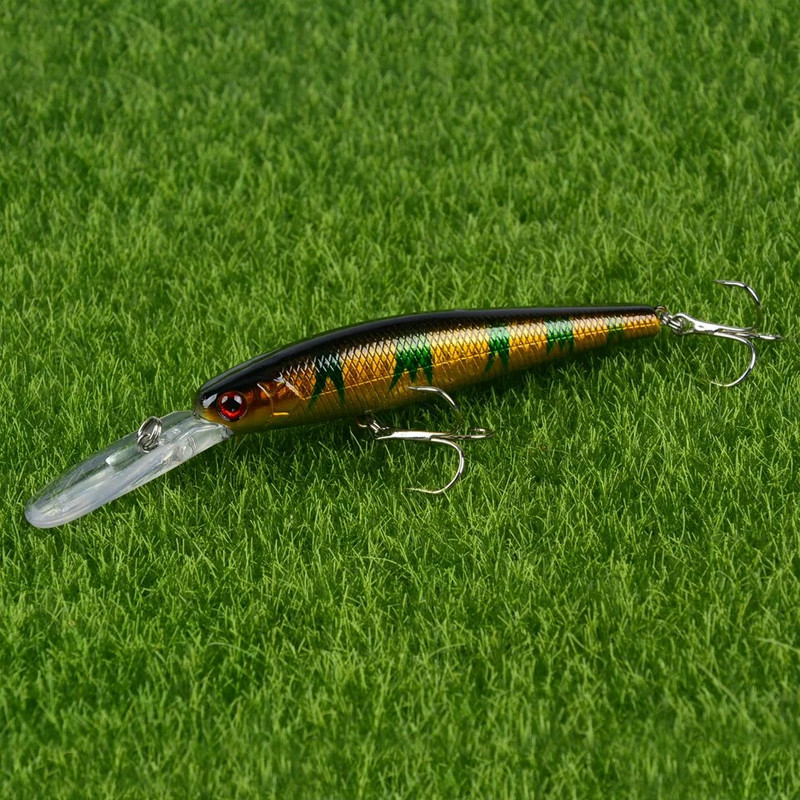 LINGYUE 1 ΤΕΜ. Big Minnow Hard Crankbait 12,5cm/14g Fishing Lure Deep Diving Wobbler 4# Γάντζοι Τριμών Τεχνητό Δόλωμα Pesca H076