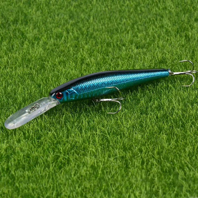 LINGYUE 1 ΤΕΜ. Big Minnow Hard Crankbait 12,5cm/14g Fishing Lure Deep Diving Wobbler 4# Γάντζοι Τριμών Τεχνητό Δόλωμα Pesca H076