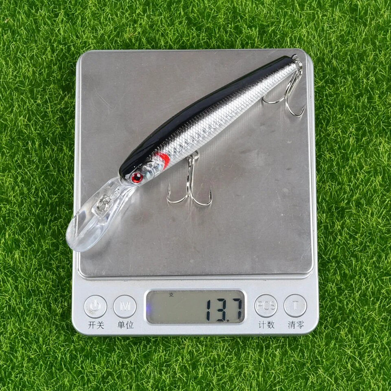 LINGYUE 1 ΤΕΜ. Big Minnow Hard Crankbait 12,5cm/14g Fishing Lure Deep Diving Wobbler 4# Γάντζοι Τριμών Τεχνητό Δόλωμα Pesca H076