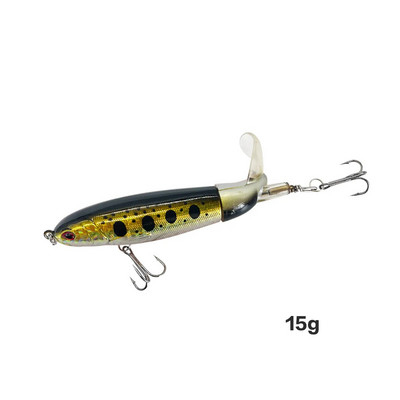 Whopper Popper 10cm/11cm/14cm Topwater риболовна примамка Blowups Pike Baits Въртяща се опашка риболовни принадлежности Crankbait воблери