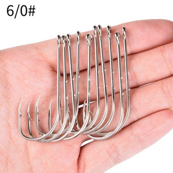 Aorace 20pcs/ Box Long Shank Fishing Hook 1/0#-6/0# Fish Hooks High Carbon Steel Sharp Barbed Offset Στενό αγκίστρι για δόλωμα Άγκιστρο ψαρέματος