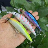110mm 38g 90mm 31g uppuv püügilant raske UV-värviga värvitud Minnow Casting trolling kalapüük meriahvenforell Isca Pesca kõva sööt 9152