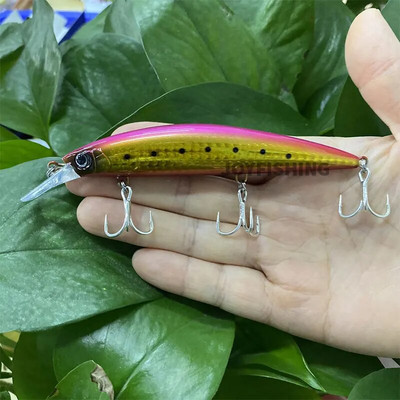 110mm 38g 90mm 31g uppuv püügilant raske UV-värviga värvitud Minnow Casting trolling kalapüük meriahvenforell Isca Pesca kõva sööt 9152
