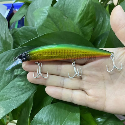 110mm 38g 90mm 31g uppuv püügilant raske UV-värviga värvitud Minnow Casting trolling kalapüük meriahvenforell Isca Pesca kõva sööt 9152