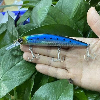 110mm 38g 90mm 31g uppuv püügilant raske UV-värviga värvitud Minnow Casting trolling kalapüük meriahvenforell Isca Pesca kõva sööt 9152