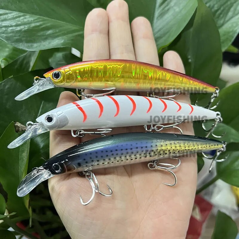 110mm 38g 90mm 31g uppuv püügilant raske UV-värviga värvitud Minnow Casting trolling kalapüük meriahvenforell Isca Pesca kõva sööt 9152