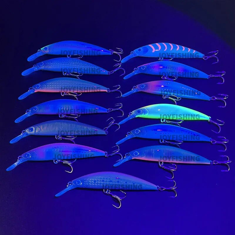 110mm 38g 90mm 31g uppuv püügilant raske UV-värviga värvitud Minnow Casting trolling kalapüük meriahvenforell Isca Pesca kõva sööt 9152