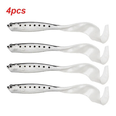 4tk Jigging Vooblerid Püügilant 11,5cm 6,1g Shad T-saba pehme sööt Tehislik silikoon landid Bass Pike kalastustarbed Vobler