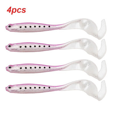 4tk Jigging Vooblerid Püügilant 11,5cm 6,1g Shad T-saba pehme sööt Tehislik silikoon landid Bass Pike kalastustarbed Vobler