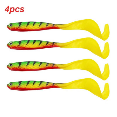 4tk Jigging Vooblerid Püügilant 11,5cm 6,1g Shad T-saba pehme sööt Tehislik silikoon landid Bass Pike kalastustarbed Vobler