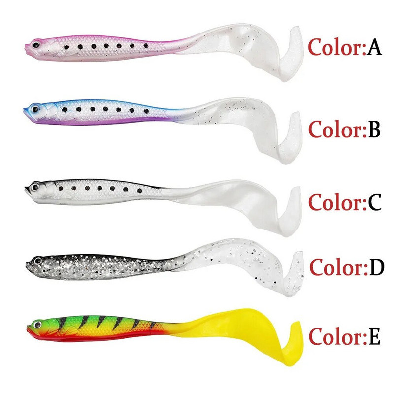 4tk Jigging Vooblerid Püügilant 11,5cm 6,1g Shad T-saba pehme sööt Tehislik silikoon landid Bass Pike kalastustarbed Vobler