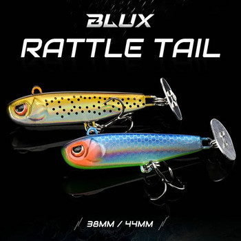 BLUX Rattle Tail 38mm 44mm Power Shining Paddle Metal Jig Fast Zinc Jigging Spoon Bait Бас пъстърва Потъваща твърда примамка за риболов
