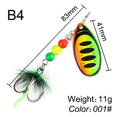 FTK Super 7g/8g/9g/11g/15g/17,5g žvejybos šaukštų masalai su monofilamentine žalvario medžiaga, aštria kabliuko plunksna, ovalios gluosnio lapų mentės