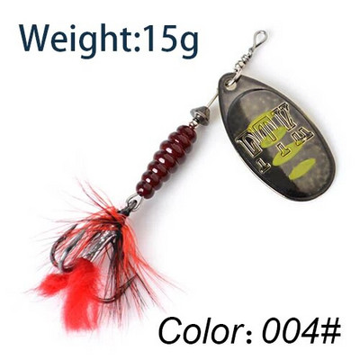 FTK Super 7g/8g/9g/11g/15g/17,5g žvejybos šaukštų masalai su monofilamentine žalvario medžiaga, aštria kabliuko plunksna, ovalios gluosnio lapų mentės