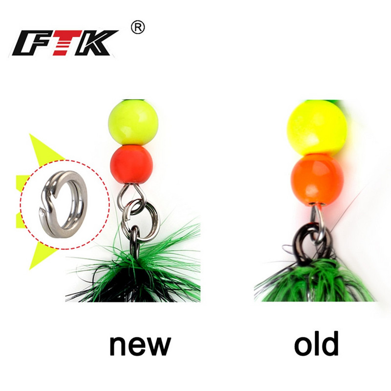 FTK Super 7g/8g/9g/11g/15g/17,5g žvejybos šaukštų masalai su monofilamentine žalvario medžiaga, aštria kabliuko plunksna, ovalios gluosnio lapų mentės