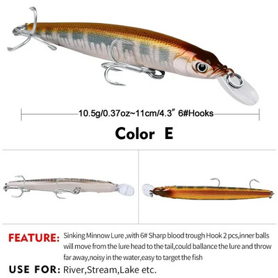 Vrhunski laserski mamci za ribolov gavca s udicom Blood Groove 11 cm 10,5 g tvrdi mamac 6 boja šaranski ribolov za mušičarenje