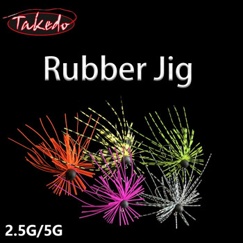 TAKEDO HDS03 1,8G - 5G ZITHER RUBBER JIG Spinnerbait Blades Φούστα σιλικόνης ρητίνη αλμυρού νερού Tungsten Jig Head Spinner Rubber Jig