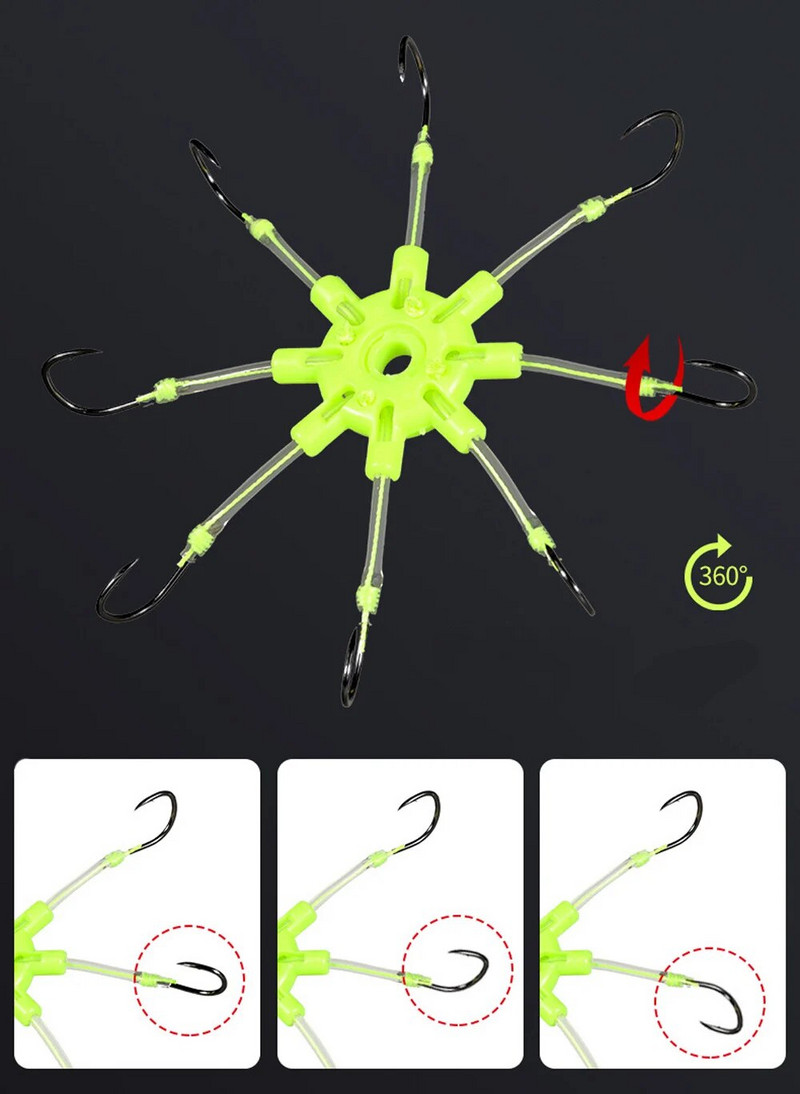 Naujas kabantis vandens dugno sprogimui atsparus kabliukas su spygliuotu aštriu žuvies kabliu Karpio žvejybos reikmenys Hedgehog 90 laipsnių reguliavimas