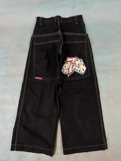 JNCO kottis teksad Hip-Hop Rocki tikandiga meeste naiste 2023. aasta uus mood tänavarõivad Retro Harajuku kõrge vöökohaga laia säärega teksad