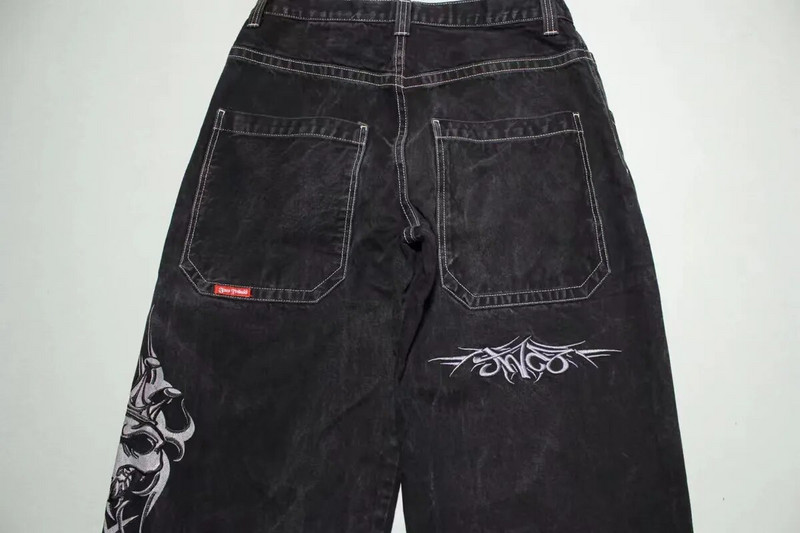 Y2k džinsai Harajuku Hip Hop Skull Graphic Oversized Baggy Jeans Juodi džinsiniai kelnės Vyrai Moterys Naujos gotikinės plačios kelnės Gatvės apranga