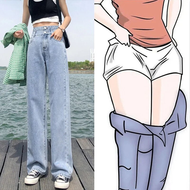 Baggy Jeans Naiste 2023 Naiste püksid Vintage teksad Naiste kõrge vöökohaga tänavarõivad Denim Y2k Korea mood Naiste riided Riided