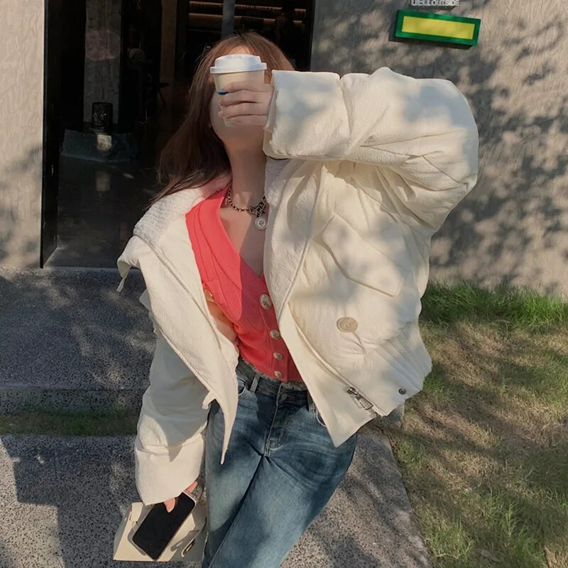 Γυναικεία φθινοπωρινά χειμωνιάτικα κοντό μπουφάν παρκά 2023 Casual Stand γιακάς Παλτό με φερμουάρ Γυναικεία χειμωνιάτικα μπουφάν parkas παλτό
