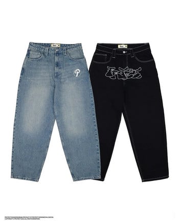 Y2k Jeans Hip Hop Harajuku Goth φαρδύ τζιν Παντελόνι Ανδρικά Γυναικεία 2023 Νέα μόδα Casual All Match Φαρδιά φαρδιά παντελόνια Streetwear