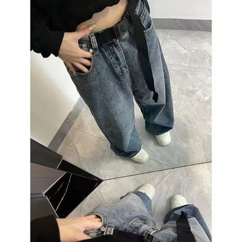 Harajuku Baggy Femme Jeans Y2K Σκούρο Μπλε Καφέ Ψηλόμεση Streetwear 90S φαρδύ παντελόνι Γυναικείο παντελόνι ίσιο παντελόνι φαρδύ