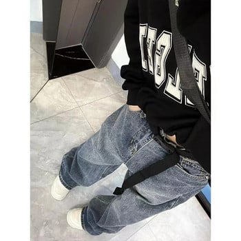 Harajuku Baggy Femme Jeans Y2K Σκούρο Μπλε Καφέ Ψηλόμεση Streetwear 90S φαρδύ παντελόνι Γυναικείο παντελόνι ίσιο παντελόνι φαρδύ