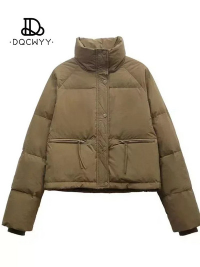 Naiste 2023. aasta jope, uus puuvillase polsterdatud riided Lühikesed Korea moekad krae, paks leivajakk Naiste mantlid, talv