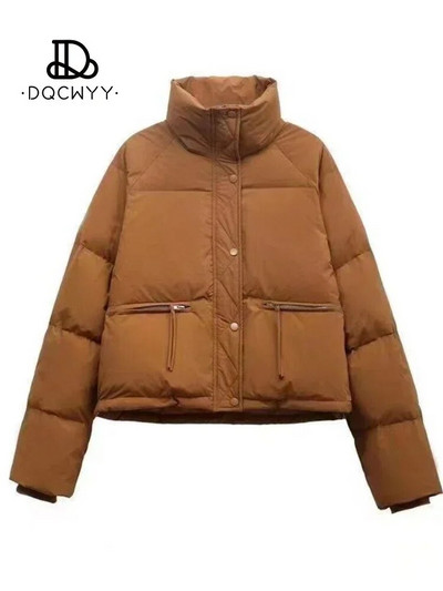 Naiste 2023. aasta jope, uus puuvillase polsterdatud riided Lühikesed Korea moekad krae, paks leivajakk Naiste mantlid, talv