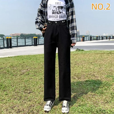 Sirge säärega teksad, naised 2022. aasta naiste riided naiste püksid Y2k teksad Naised kõrge vöökohaga vanaaegsed riided Denim Korea mood sinine