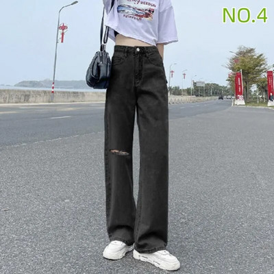 Sirge säärega teksad, naised 2022. aasta naiste riided naiste püksid Y2k teksad Naised kõrge vöökohaga vanaaegsed riided Denim Korea mood sinine