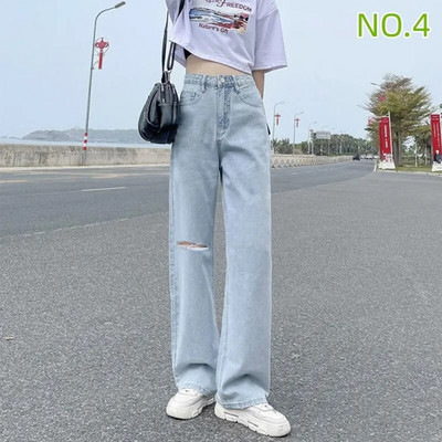 Sirge säärega teksad, naised 2022. aasta naiste riided naiste püksid Y2k teksad Naised kõrge vöökohaga vanaaegsed riided Denim Korea mood sinine