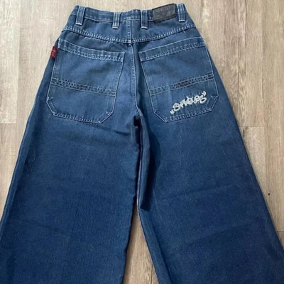 JNCO Teksad Y2k Tänavarõivad Hip Hop Poksikindad Graafiline Print Baggy Teksad Mustad Püksid Mehed Naiste Uued Harajuku Gooti laiad püksid
