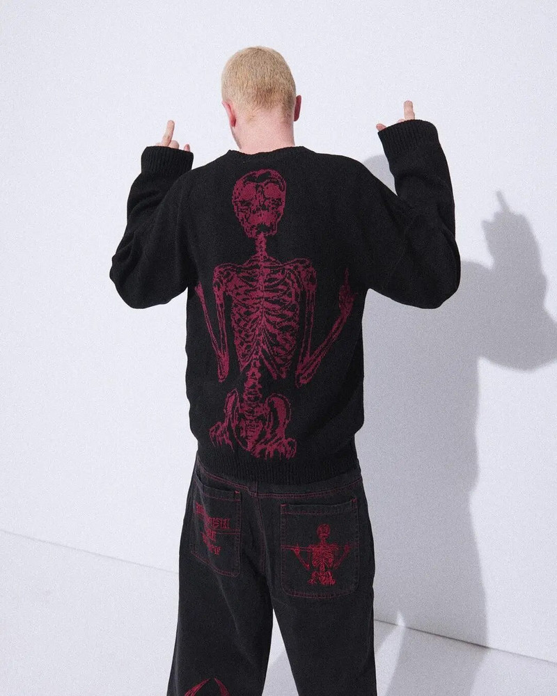 Ameerika retro y2k luukere mustriga mustad teksad, lõdvad, sirge jalaga tilgad brändi laia säärega lahtised püksid