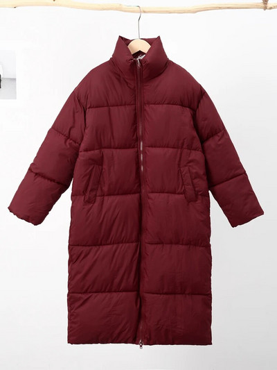 Korea paks soliidne pikk jakk, naiste lahtikäiva kraega mantel avara pikkade varrukatega 2023. aasta talvine naiste tõmblukk, soojad vabaaja soojad riided