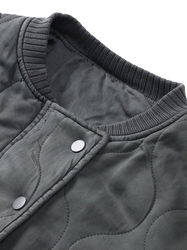 Ženski ležerni jednobojni pamučni kaput s patentnim zatvaračem Jesenska prevelika siva jakna s džepovima dugih rukava 2023. Zimska modna debela topla ženska gornja odjeća