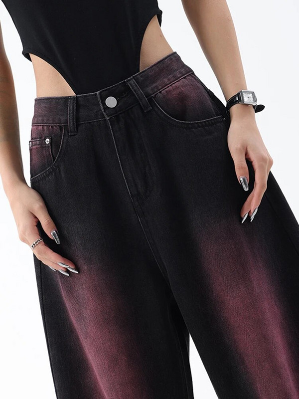 Džinsi Sieviešu paneļi, brīvi personības radošums dizains ikdienišķs vasaras džinsa bikses ar platām kājām Populāri hipsteru retro apģērbi