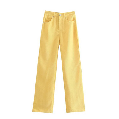 Tänavarõivad Kõrge vöökohaga naiste mood Teksad Naised Tüdrukud Naiste laia säärega püksid Püksid Naine Jean Femme Denim Bagge Mom Teksad