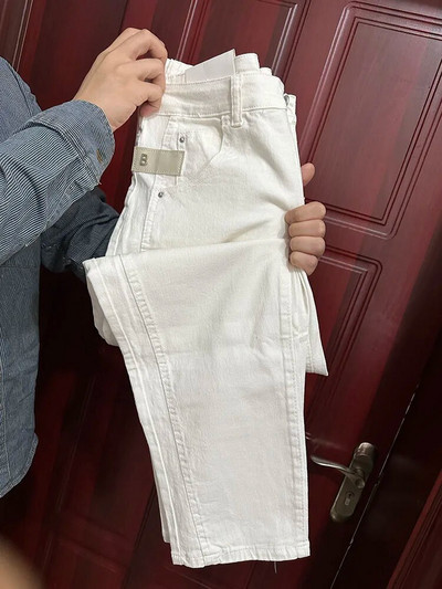 Kõrge vöökohaga roosad teksapüksid haaremipüksid 2023 uued kevadsuvised lahtised pahkluuni ulatuvad teksad Täielikult sobivad suured sirged püksid M-4XL