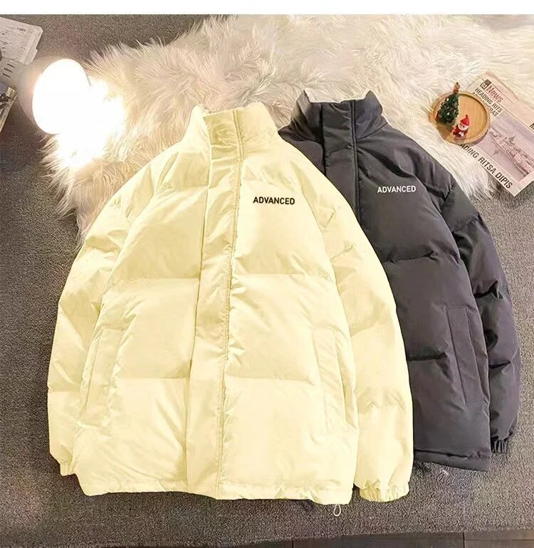 Fliisist Paksu Kirjaga Graafiline Meeste ja Naiste talvejope Unisex Oversize Parkas Korea mantel soe kottis vabaaja jakid Naiste Y2K