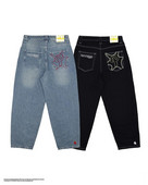 Siuvinėti tiesūs plačios džinsai Vyriški ir moteriški gatvės drabužiai, 2023 m. Nauji Harajuku raidės Laisvalaikio paprasti džinsai Y2k kelnės