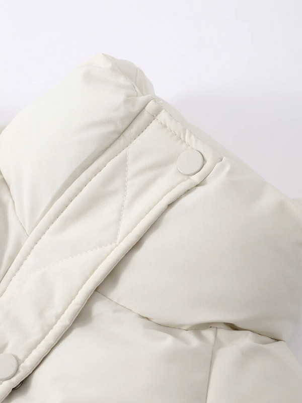 Ikdienas īsa ziemas jaka Sieviešu statīvs apkakles rāvējslēdzējs High Street Foršs polsterējums Sieviešu 2023. gada ziemas Pu ādas sieviešu mēteļi