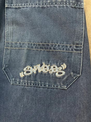 Y2k Jeans Harajuku Hip Hop Letter Κέντημα Ρετρό Μπλε μεγάλου μεγέθους φαρδύ τζιν ανδρικό Γυναικείο 2023 Νέο γοτθικό φαρδύ παντελόνι Streetwear